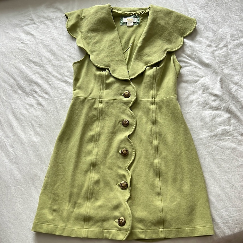 Anthropologie Maeve Scalloped Button Down Dress